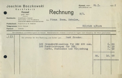 Joachim Boczkowski, Kassel Rechnung 1932/34