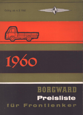Borgward Preisliste für Frontlenker 2.1960