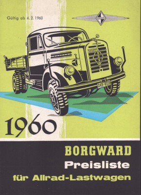 Borgward Preisliste für Allrad-Lastwagen 2.1960