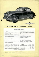 Borgward Hansa 1800 Prospekt 1954