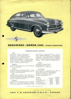Borgward Hansa 2400 Prospekt 1954