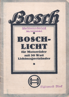 Bosch Licht für Motorräder mit 30 Watt Lichtmagnetzünder 9.1928