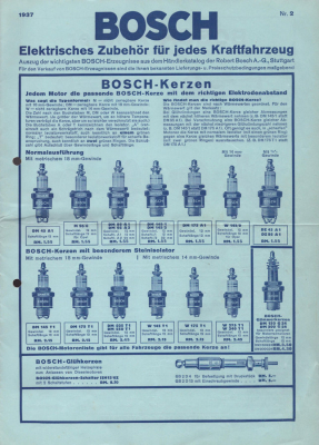 Bosch Elektrisches Zubehör Prospekt 1937