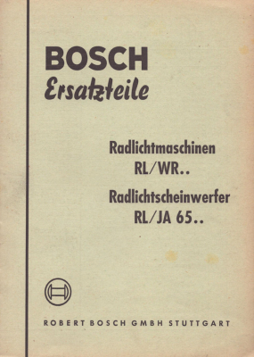 Bosch Radlichtmaschinen RL/WR.. und Radlichtscheinwerfer 3.1956