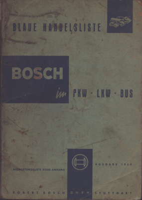 Bosch Blaue Handelsliste 1959