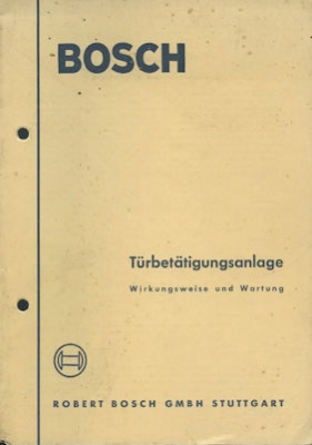 Bosch Türbestätigungsanlage im Bus 9.1958