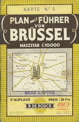 Plan und Führer von Brüssel ca. 1957