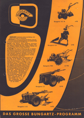 Bungartz Einachsschlepper Programm 1955