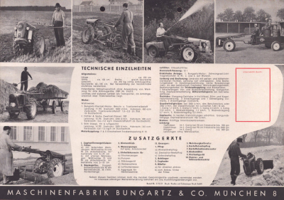 Preview: Bungartz Einachsschlepper L 5 Prospekt 1955