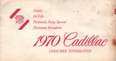 Cadillac Consumer Information 1970