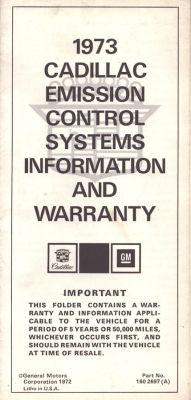 Cadillac Emission control system 1973