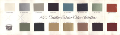 Preview: Cadillac Exterior color selections 1975