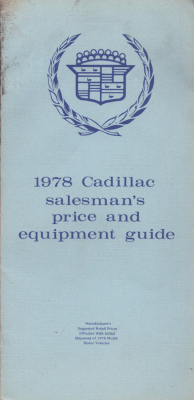 Cadillac Preisliste 1978