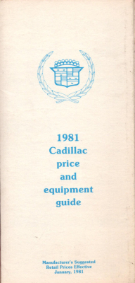 Cadillac Preisliste 1981