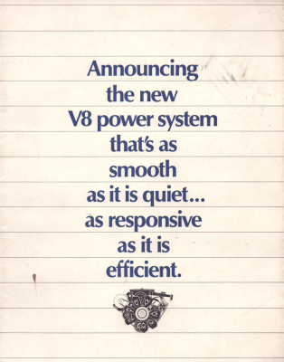 Cadillac V 8 Motor Prospekt 1982