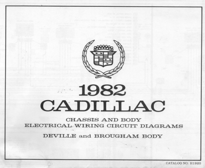 Cadillac De Ville / Brougham Electrical Diagrams 1982