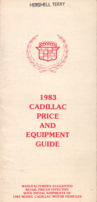 Cadillac Preisliste 1983
