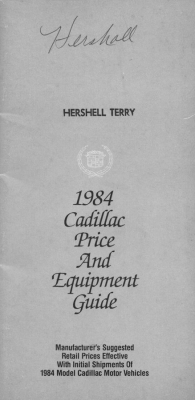 Cadillac Preisliste 1984