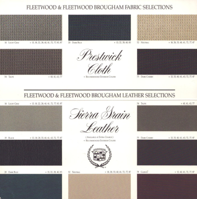 Preview: Cadillac Interiors colors 1993