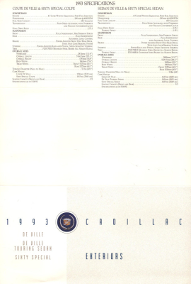 Cadillac Exteriors colors 1993