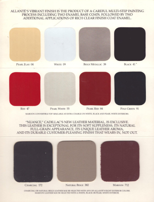 Preview: Cadillac Exteriors colors 1993