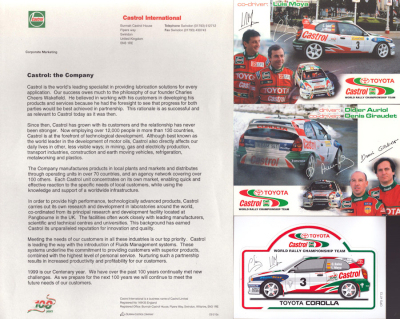 Preview: Castrol / Toyota Motorsport Information 1999