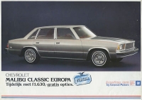 Chevrolet Malibu Classic Europe brochure ca. 1980