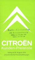 Citroen pricelist 8.1975