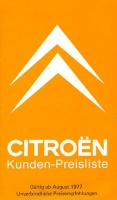 Citroen pricelist 8.1977