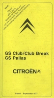 Citroen GS technical Data 9.1977