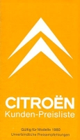 Citroen pricelist 1980