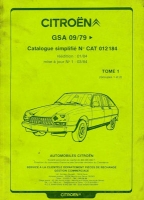 Citroen GSA Ersatzteilliste 9.1979