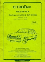 Citroen GSA Partlist 9.1979