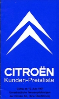 Citroen pricelist 6.1981