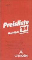 Citroen pricelist 6.1984