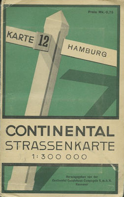 Continental Straßenkarte 12 Hamburg 1930er Jahre