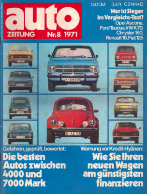 Auto Zeitung 1971 Heft 8