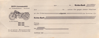 Zschopauer Motorradwerke J.S.Rasmussen (DKW) Wechsel ca. 1930