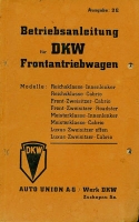 DKW Frontantriebswagen owner`s manual 9.1935