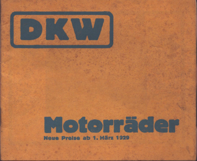 DKW Programm 1929