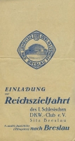 Einladung zur Reichszielfahrt des 1. schlesischen DKW Club 1930