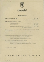 DKW Schnell-Laster Preisliste 7.1949