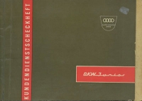 DKW Junior customer service booklet 1962