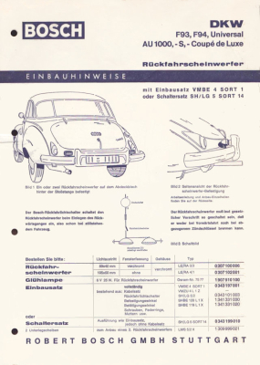 DKW Bosch Einbauhinweise 8.1962