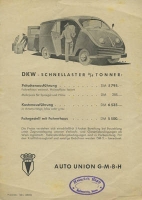 DKW Schnell-Laster Preisliste 3.1950