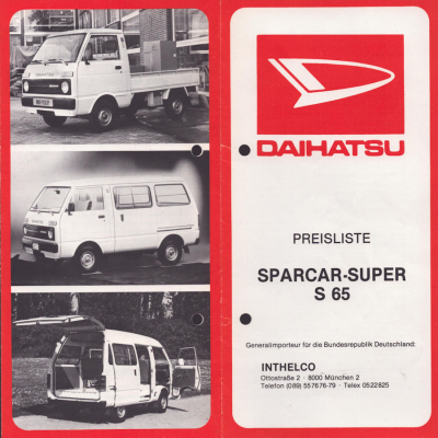 Daihatsu Sparcar-Super Preisliste 9.1981