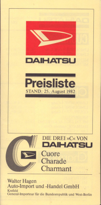 Daihatsu Preisliste 8.1982