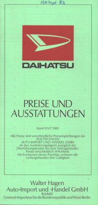 Daihatsu Preisliste 7.1983