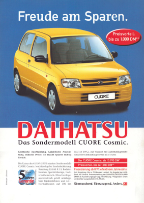 Daihatsu Cuore Cosmic Prospekt ca. 1999