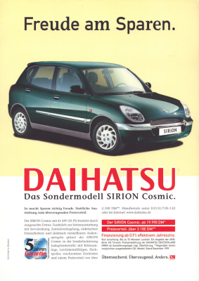Daihatsu Sirion Cosmic Prospekt ca. 1999